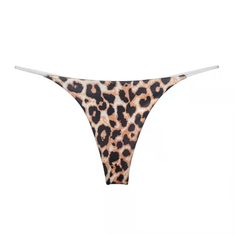 

Sexy Low Waist Thong Womens Biquini Chic Printing Brazilian Bikini Push Up Swimwear 2025 New Fashion Simple Lady Swimming Trunks
