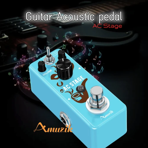 Imagen 1 del producto Amuzik Pedal de efecto de guitarra acústica de escenario CA, simulador acústico, efector, mini Pedal, piezas de accesorios de guitarra folclórica Jumbo