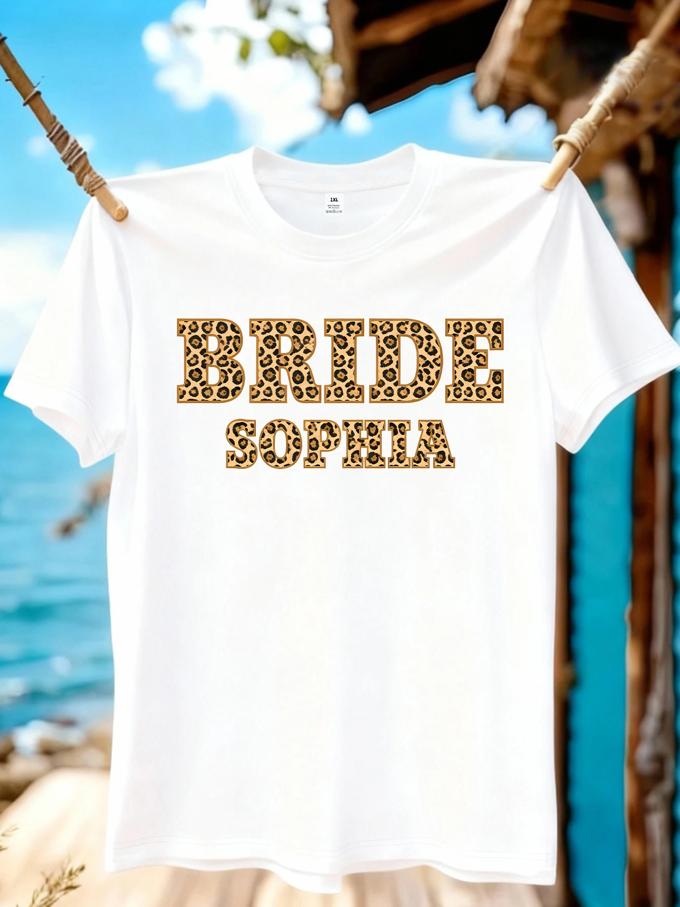 

【WZM10963】Leopard print letter print plus size women's round neck summer casual short sleeved street fashion versatile T-shirt