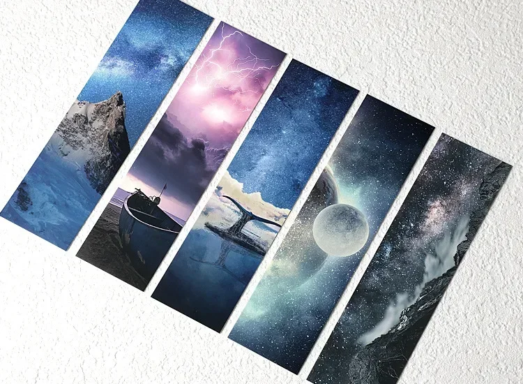 30sheet/set Creative Bookmark Moon Sky Ocean Landscape Bookmarks for Books Anime City View Scrapbook Bookmark Student Supplies