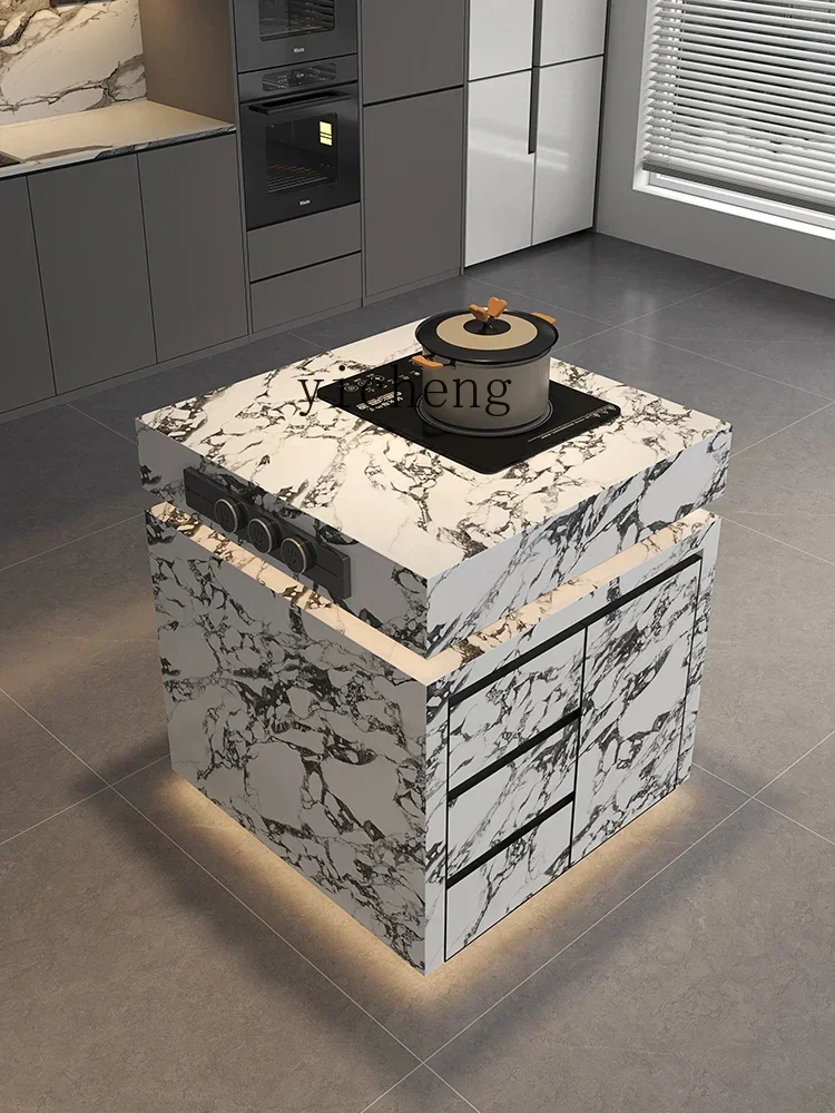 island cabinet kitchen super rock slab guide table with sink multi-functional dining table toppling cabinet