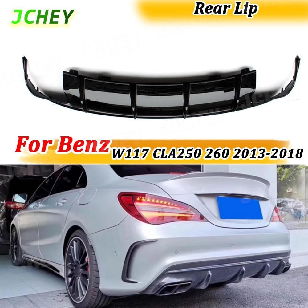 

JCHEY Carbon Fiber Car Rear Bumper Lip Diffuser Spoiler for Mercedes Benz W117 CLA250 260 CLA45 For AMG Sport 2013-2018 ABS FRP
