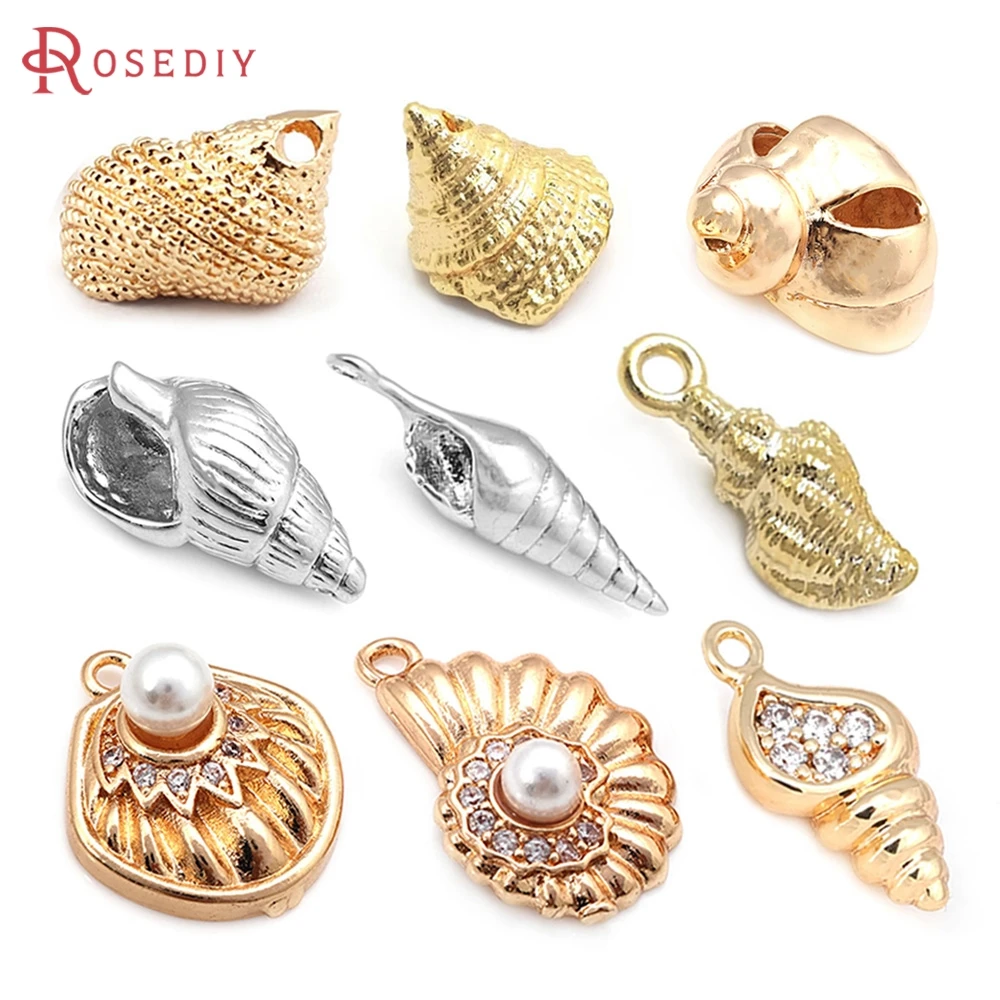 

18K Gold Color Brass Conch Conch Seashells Charms Pendants High Quality Diy Jewelry Making Necklace Supplies Necklace Earrings