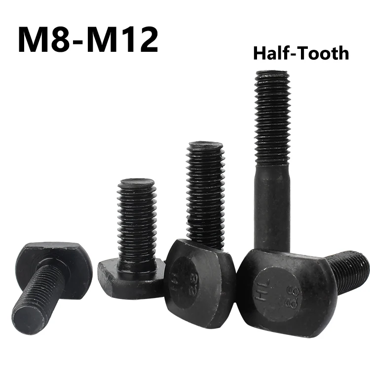 2~10Pcs Grade 8.8 Carbon Steel T Shape Punch Milling Machine Screw M8 M10 M12 T-Slot T-head Bolts Full/Partial Thread