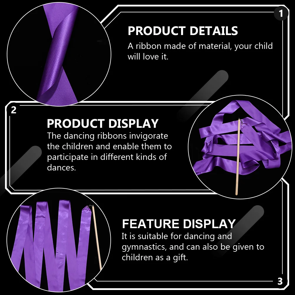 

4Pcs Rhythmic Gymnastics Colorful Dancing Ribbons for Kids Gymnastics Performance Dance Streamer Gift Rhythmic Ribbon