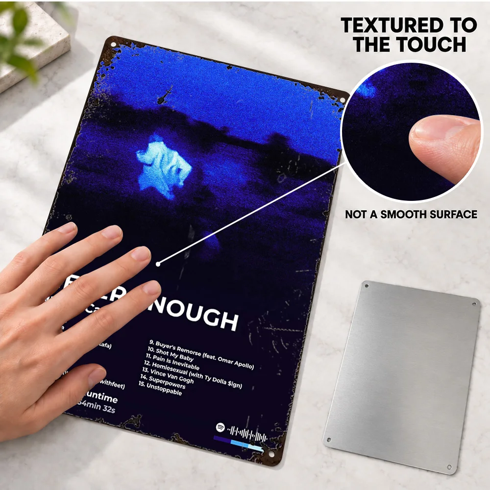 Daniel Caesar Never Enough Printed Poster Customized Aluminum Metal Sign Album Cover And Tracklist Design Wall Art For Bedroom