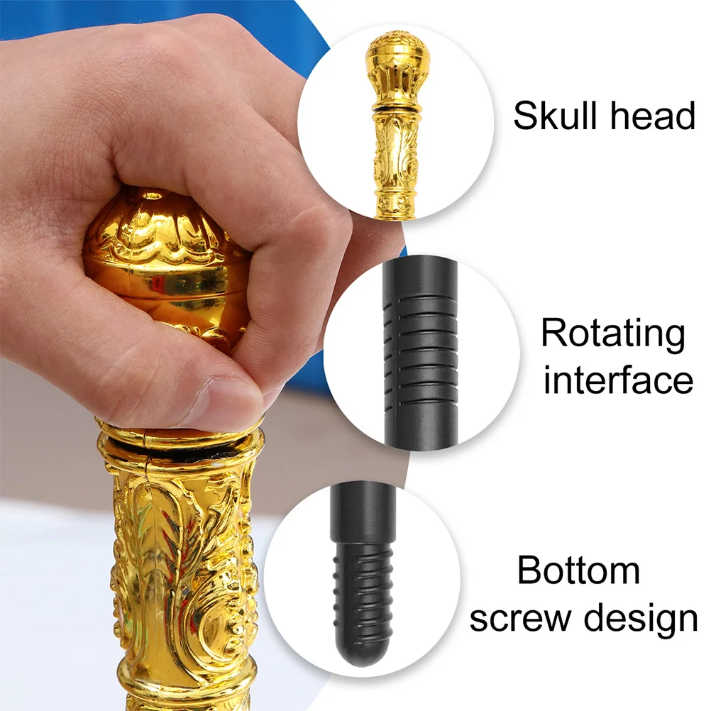 

2Pcs King Scepter Stage Props Plastic Decorative Staff for Kids Halloween Cosplay Costume Accessory Performance
