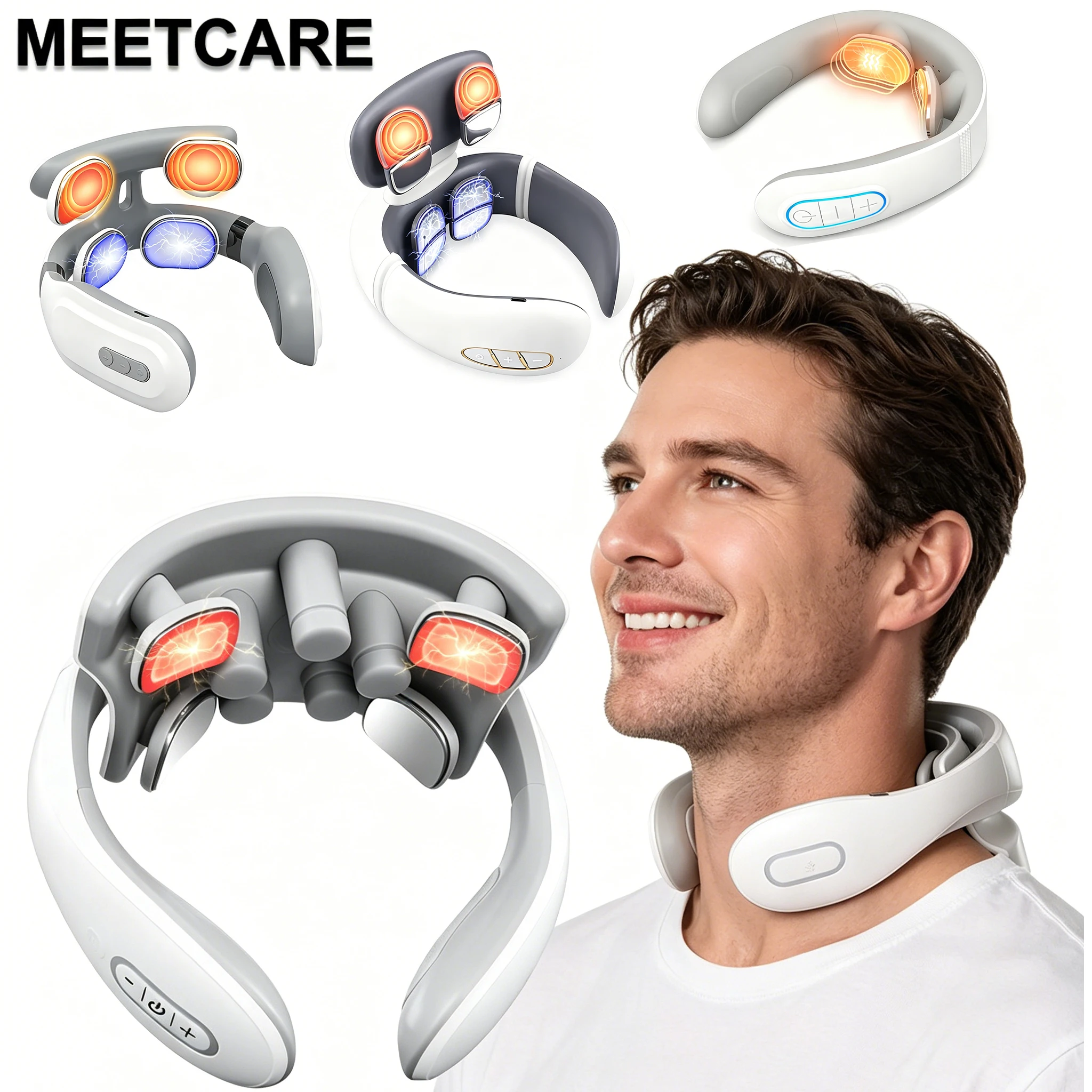 TENS Pulse Back Neck Massage 4 Models Electric Smart Shoulder Cervical Massager Muscle Beating Skin Care Tool