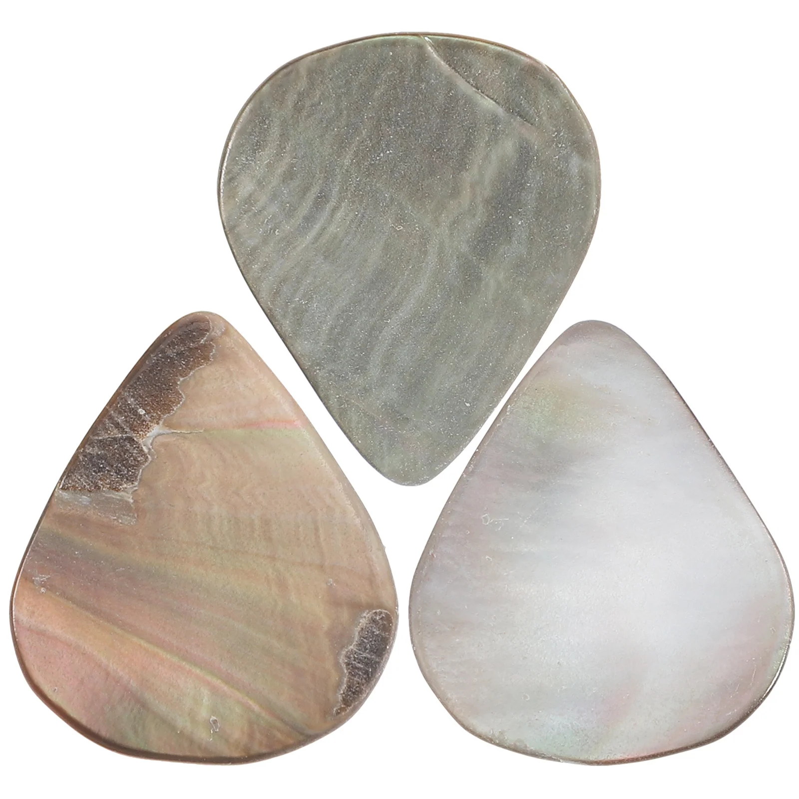 

3 pcs Shell Tones Guitar Picks Genuine Scratch Resistant For Guitar Ukulele Low Instruments Plectrums