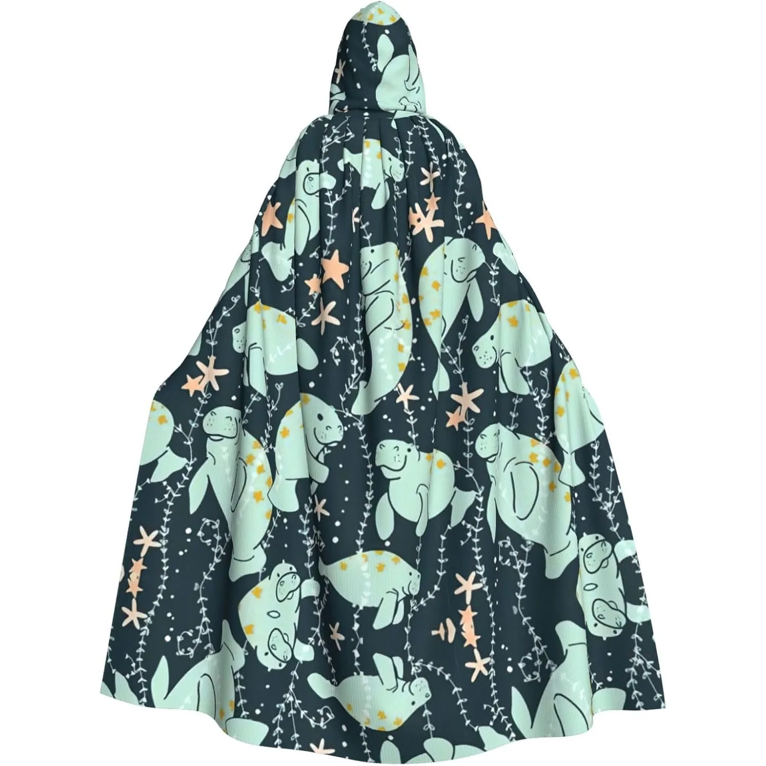 

Ламантинские животные с принтом теленка, накидка с капюшоном для взрослых, карнавальная фестивальная накидка, халат для косплея, костюм для вечеринки, готический карнавал