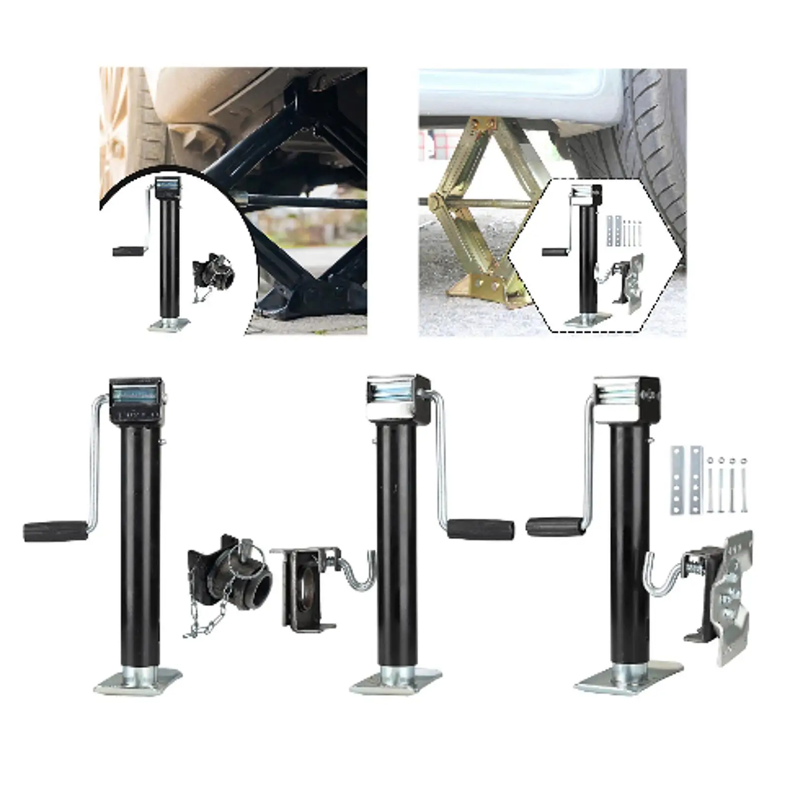 

Trailer Jack Adjustable Large Load Capacity Portable Multifunction with Hand Crank for Yacht Trailer Accessories