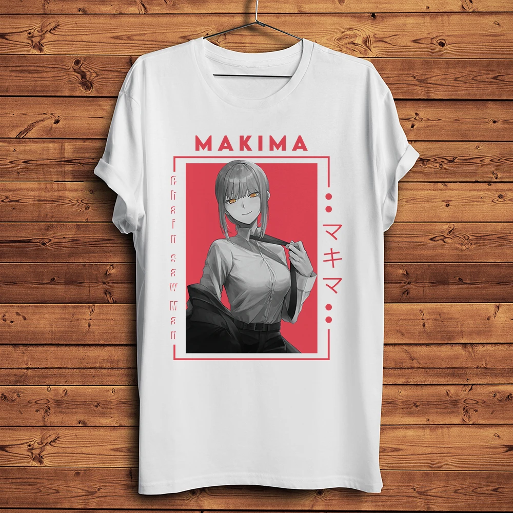 Chainsawman Makima funny manga tshirt homme short sleeve t shirt men unisex anime streetwear t-shirt