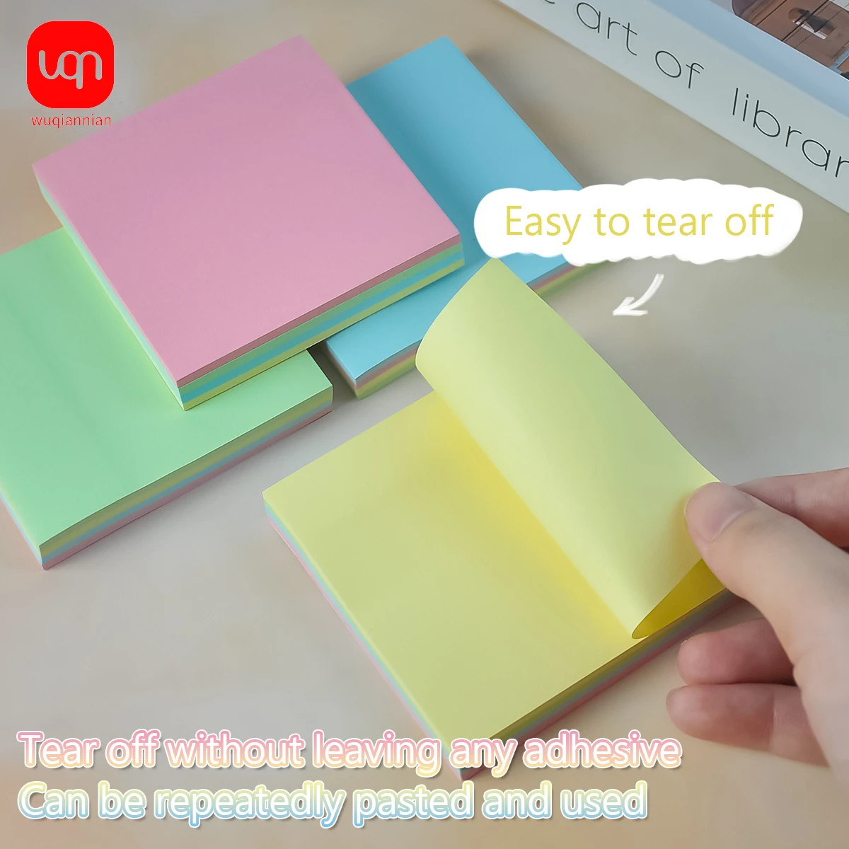 Picture 7: 4Colors Colored Sticky Notes Pads Self-Stick  Adhesive Memo Notes 3×3Inch 100 Pages Pure Wood Pulp Notepads Student Office Daily
