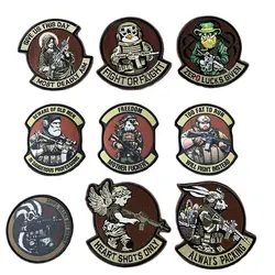 Army Soldier Tactical Patch M4 Rifleman Morale Badge Printing Patches Hook and Loop Old Man Fat Man Military Backpack Sticker