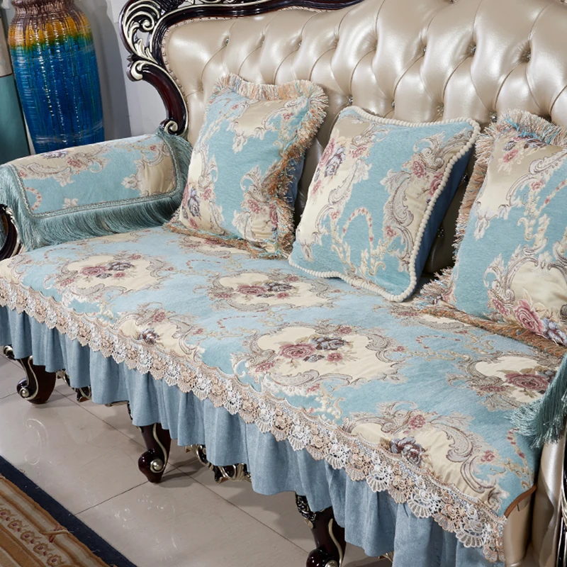 European Sofa Cover Luxury Chenille Four Seasons Universal Sofa Cushion Living Room Anti-slip Slipcover Armrest Towel Home Decor