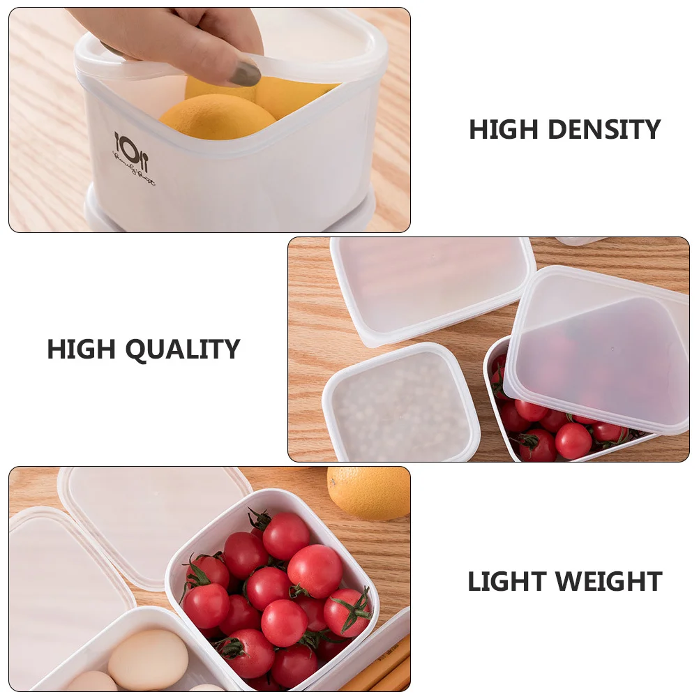 

4 Pcs Sealed Box Fridge Crisper Fruit Food Storage Case High Quality Pp Boxes Refrigerator Containers