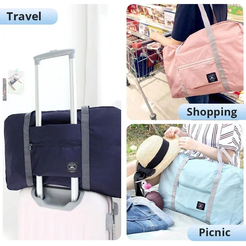 Bolsa de viaje plegable, bolsa de almacenamiento de viaje, bolsas de almacenamiento de viaje, equipaje de embarque, bolsos de ropa, Picnic, casa móvil, bolso grande