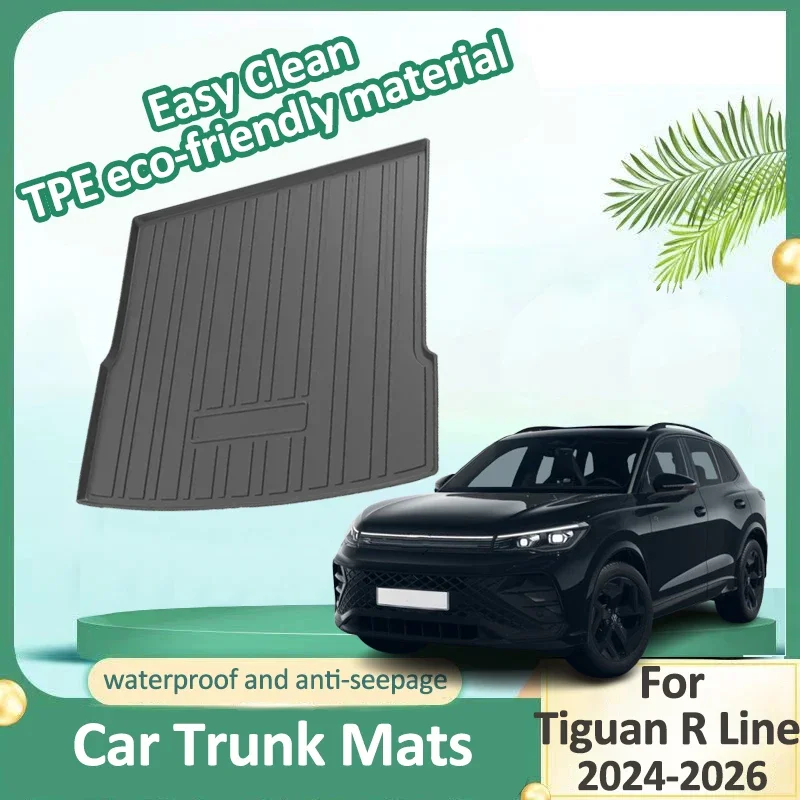 

Car Trunk Mat For Volkswagen VW Tiguan R Line Accessories L Pro MK3 LWB 5 Seats 2024-2026 Rear Storage Box Pad Cargo Liner Mats