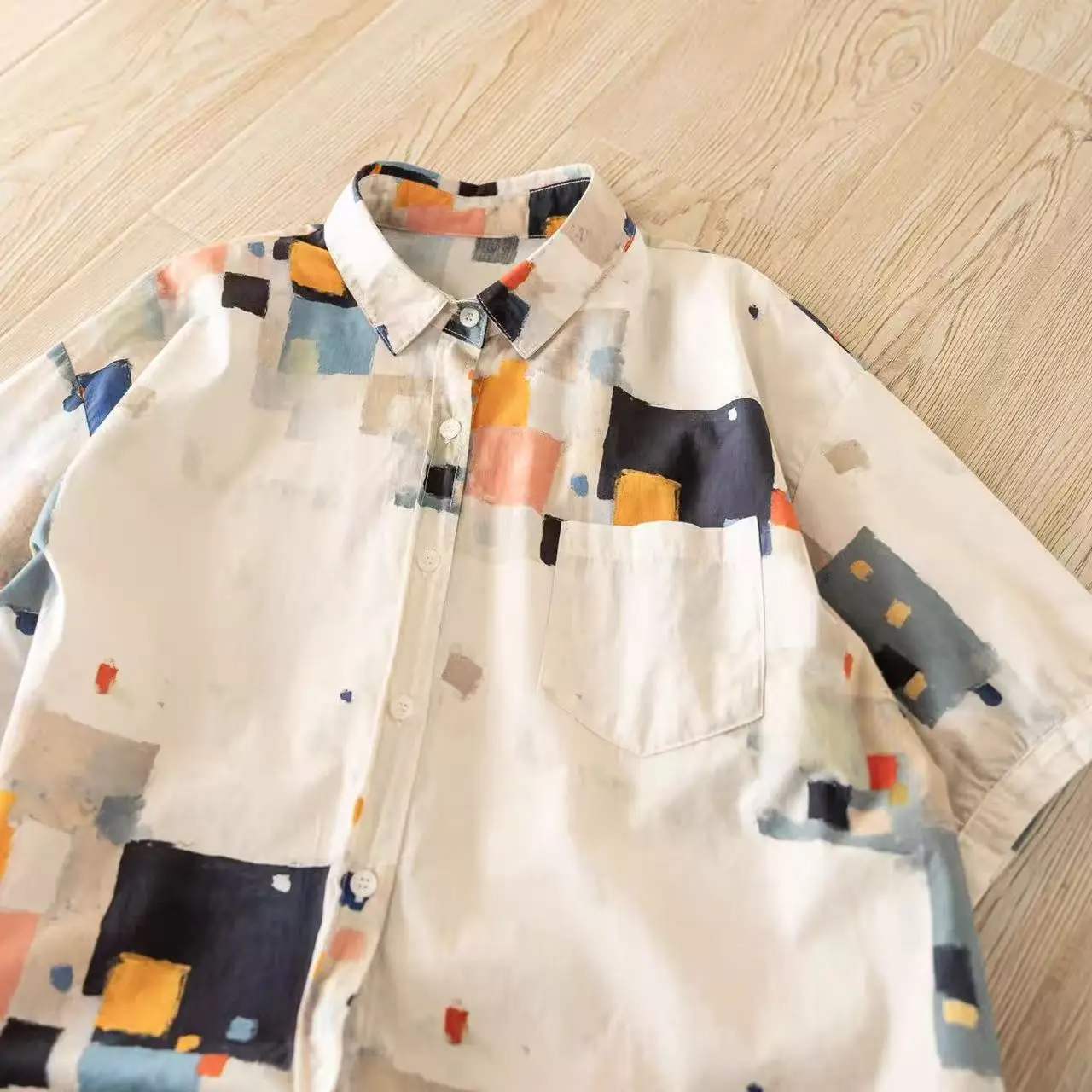 

Женские блузки 2026 года в стиле Харадзюку с мультяшным принтом, летние рубашки с коротким рукавом для женщин, пляжные топы для отпуска