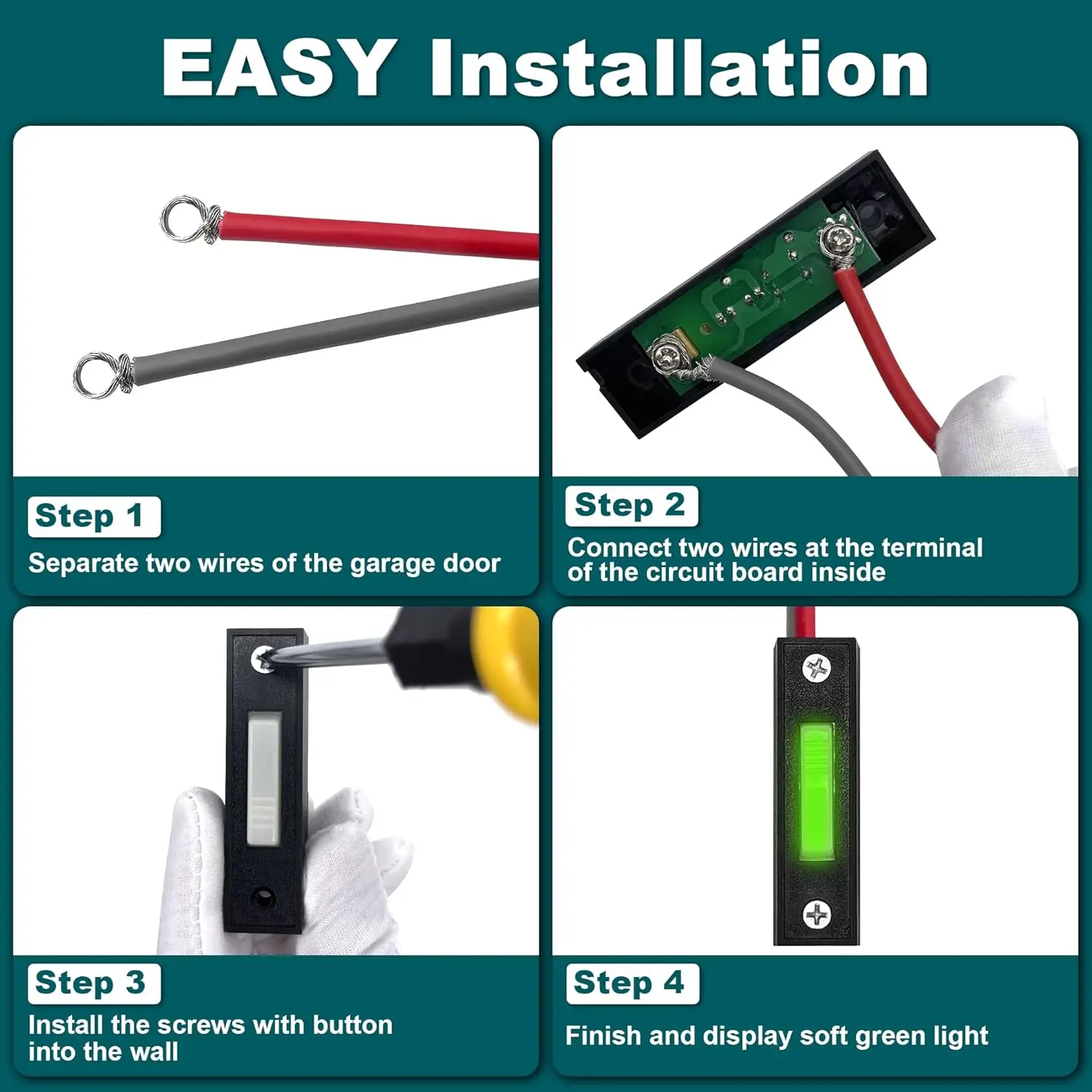 العالمي فتحت باب المرآب سلك التبديل استبدال مع مضيئة السلكية المرآب دفع جرس الباب زر ل LIFTMASTER 75LM