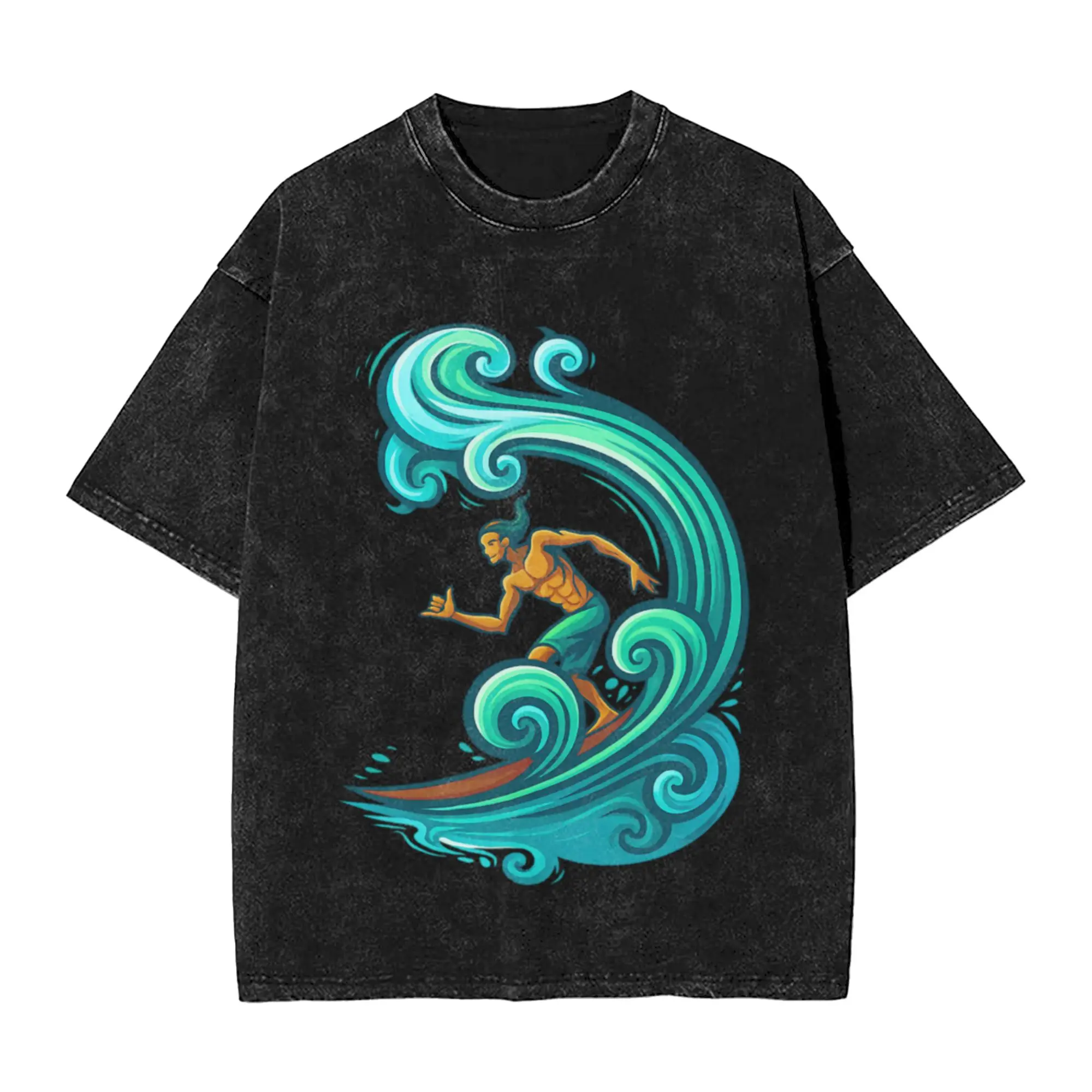 Surfing 04 Unique Stylish A Vintage Oversized Cotton Unisex T-Shirts
