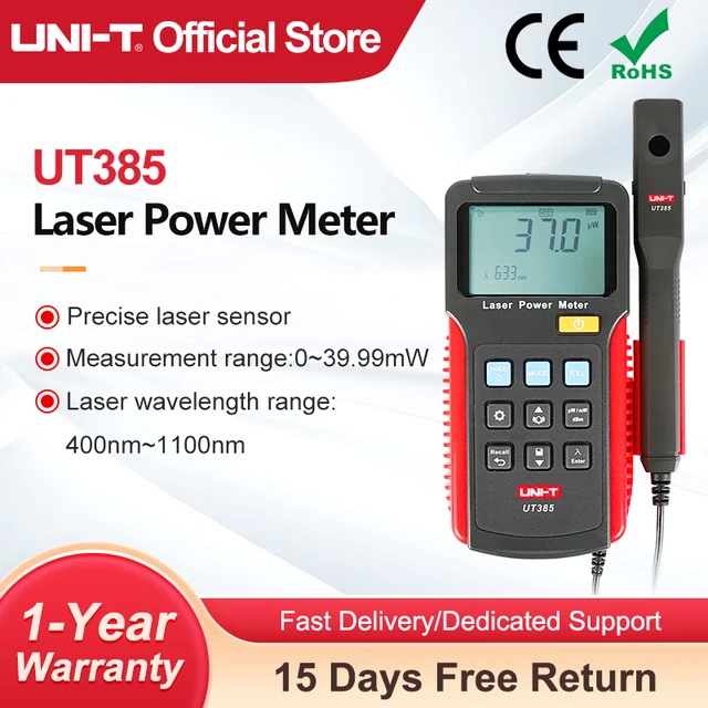 UNI T moc lasera miernik UT385 analizator mocy rejestrator danych czujnik laserowy precyzja pomiaru mocy