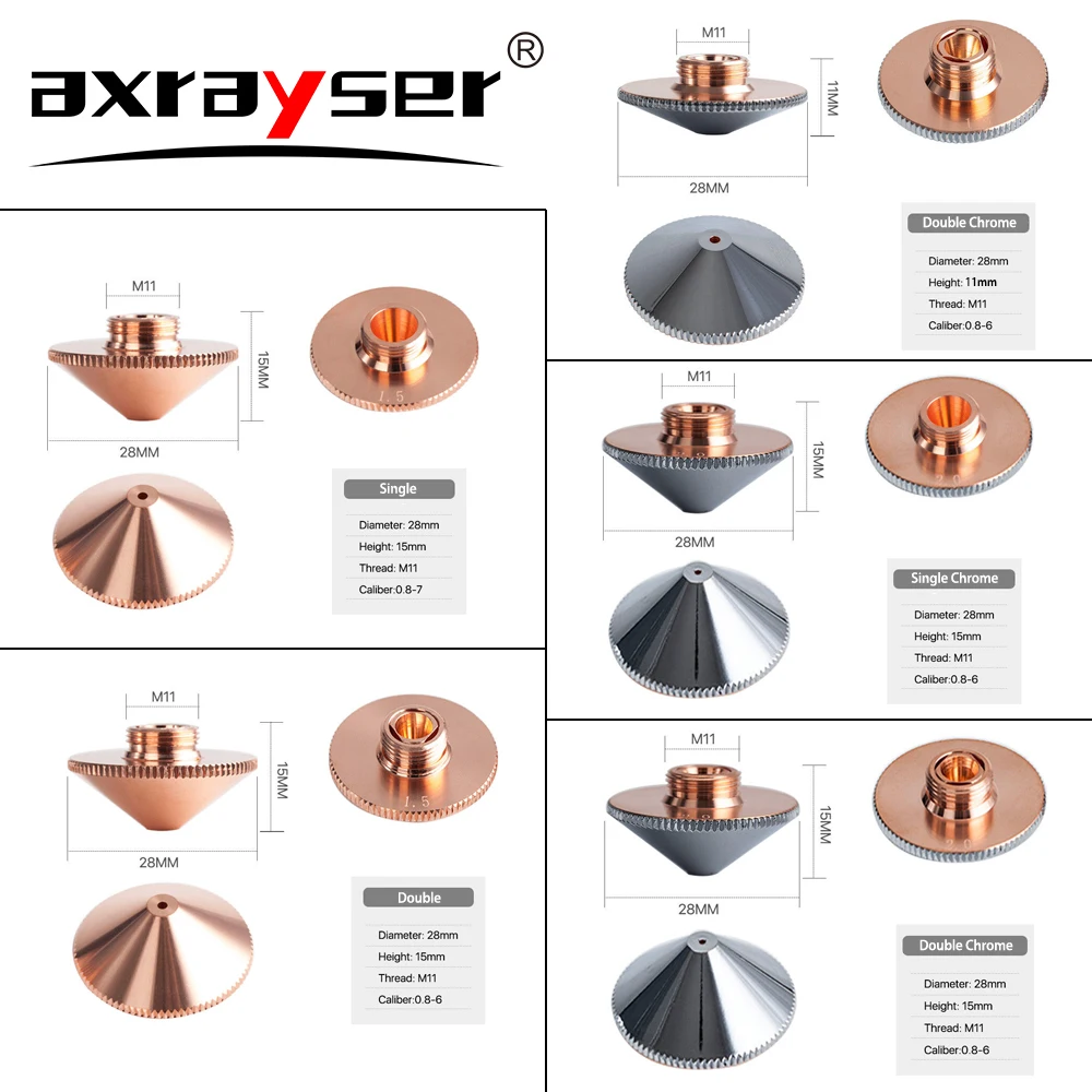 Laser Nozzle Single Double Layer D28 32mm for Raytools Precitec WSX HSG Bodor HANS Fiber Cutting Machine Parts