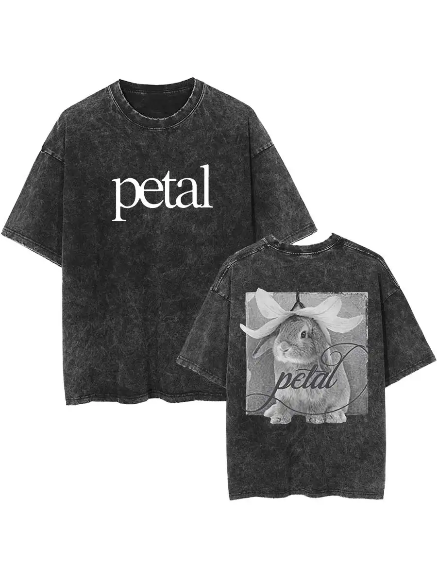 Image of Ariana Grande Petal Washed T-Shirt für Herren und Damen, Sommer, Baumwolle, Y2K-Kleidung, Hip-Hop-Mode, Rundhalsausschnitt, kurzärmeliges Oberteil, Unisex