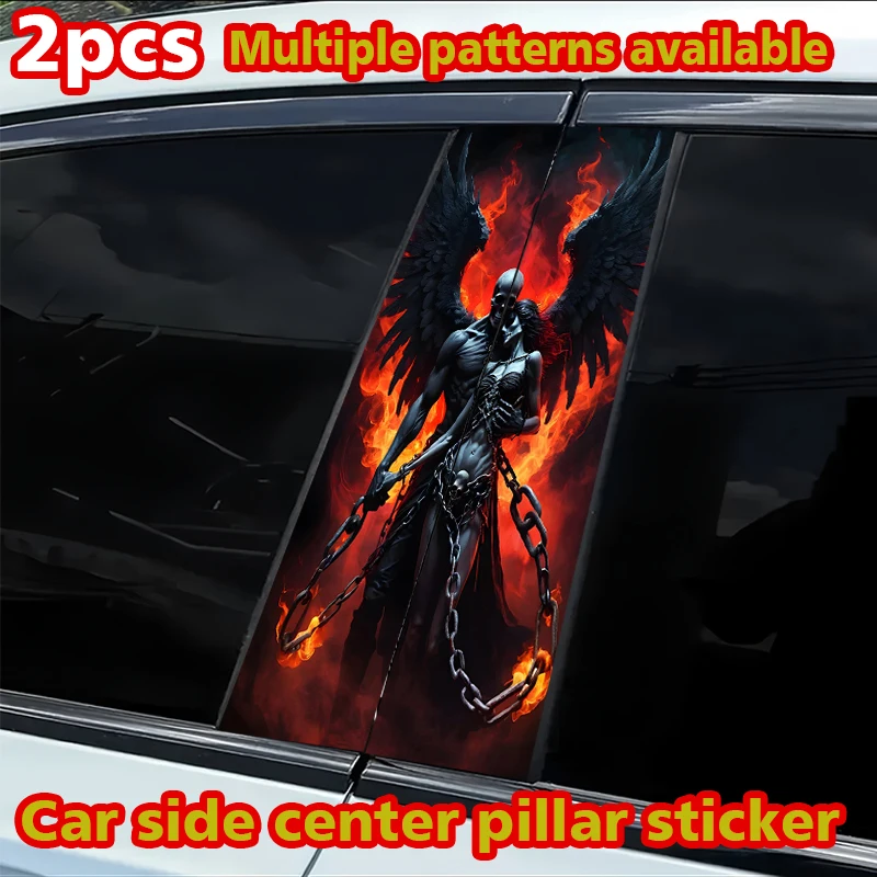 

2 наклейки на центральные стойки автомобиля, защитные наклейки от царапин на B-стойки, дизайн «Пара демонов»