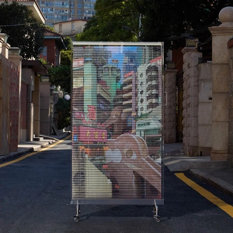 City scenery entrance screen, acrylic decorative air screen living room