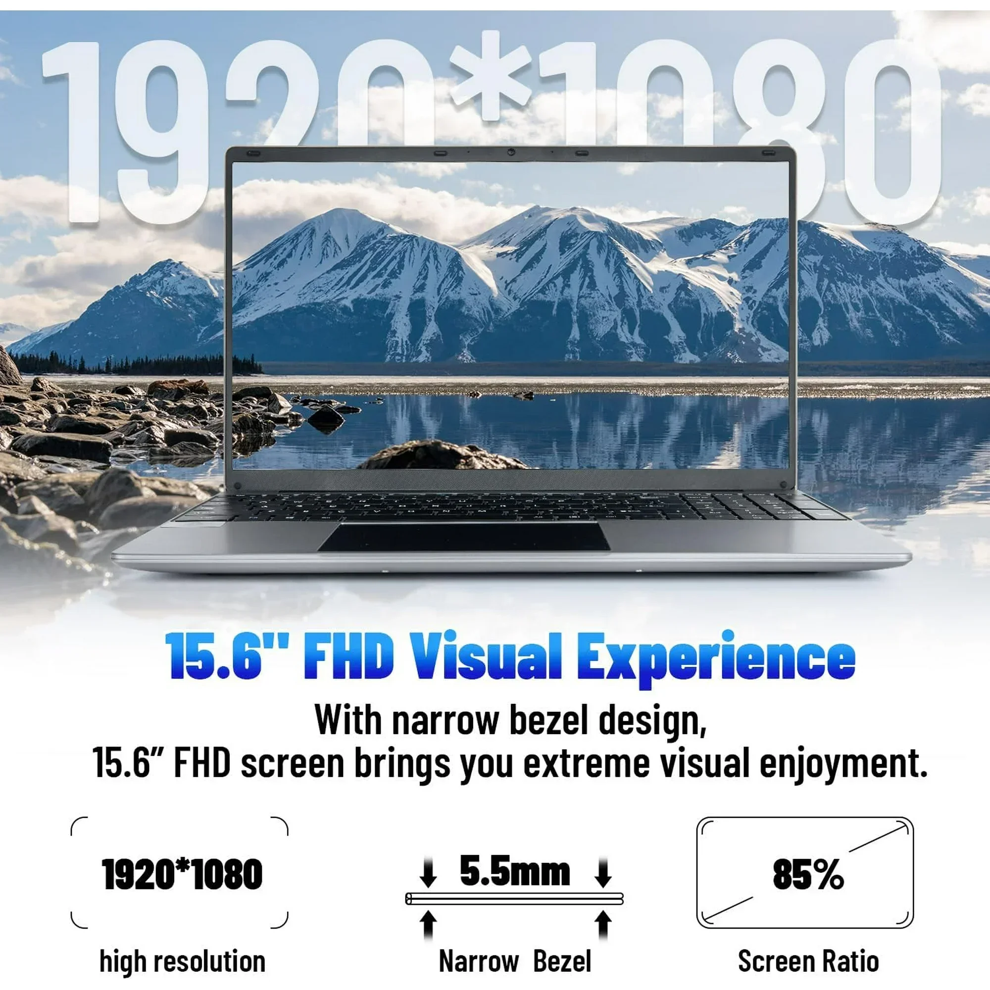 كمبيوتر محمول ويندوز Intel N5095 CPU 15.6 بوصة FHD IPS شاشة 16GB DDR4 512G SSD 38000mWh بطارية ويندوز 11 دفتر 1080P الكمبيوتر #3