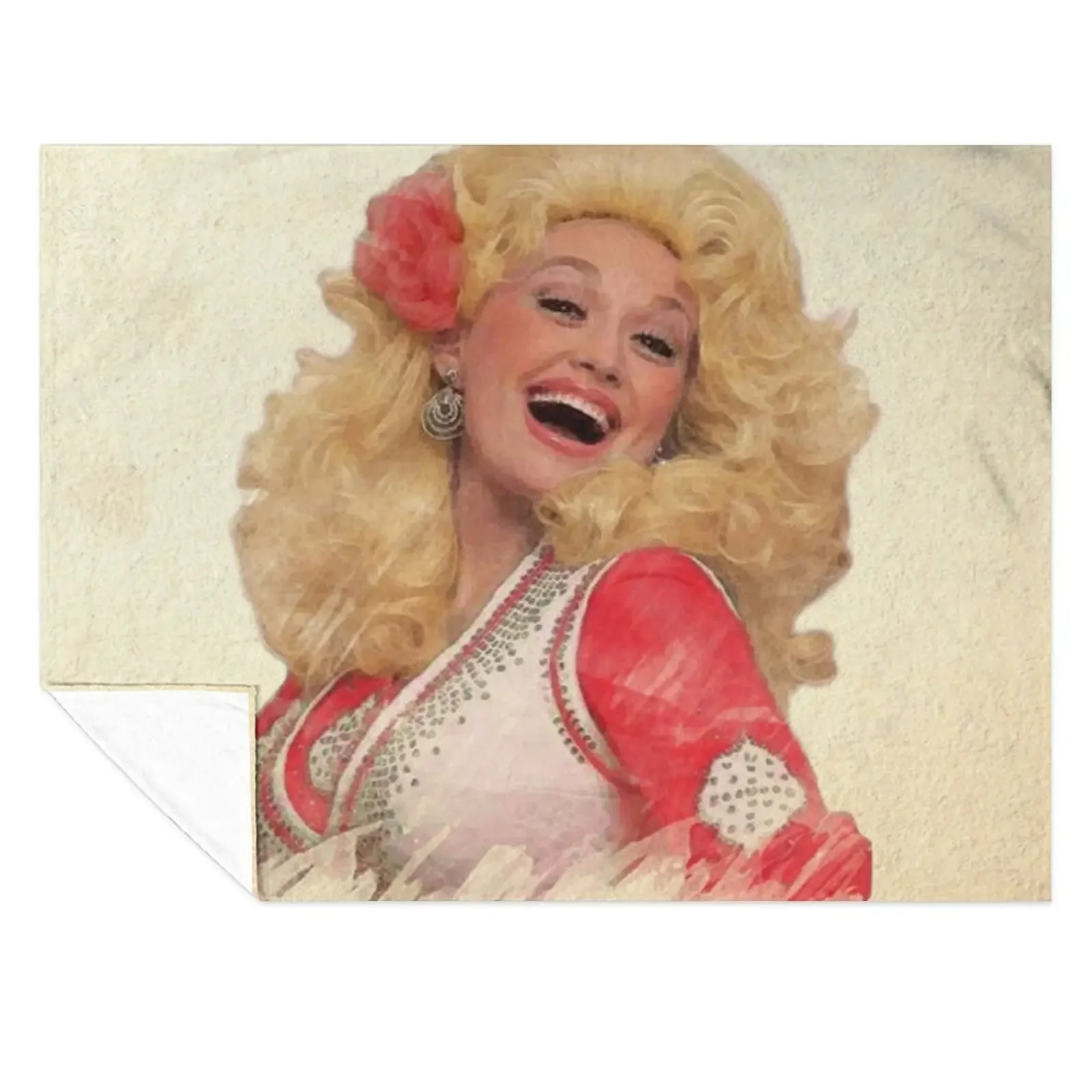 

Dolly Parton - Watercolor Throw Blanket Decorative Sofa Picnic Decoratives Blankets Sofas Of Decoration Blankets