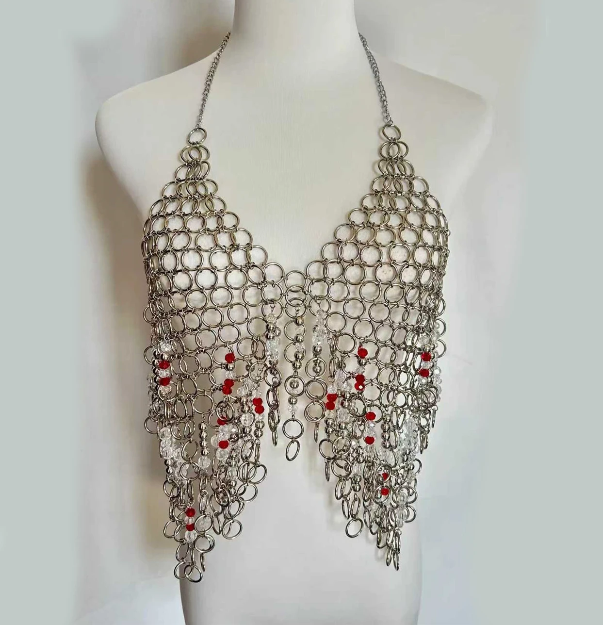 Versatile Sequined Handmade Body Chain For Europe And America Sexy Shell Metal Hoop Necklace Tank Top Summer Layering Outfit