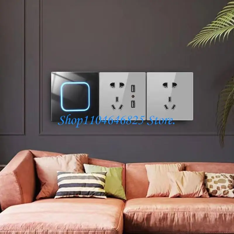 1/2/3/4 Gang Wall Button Light Switches LED Indicators Reset Point Power Switches Replacement Wall Light Button Switches
