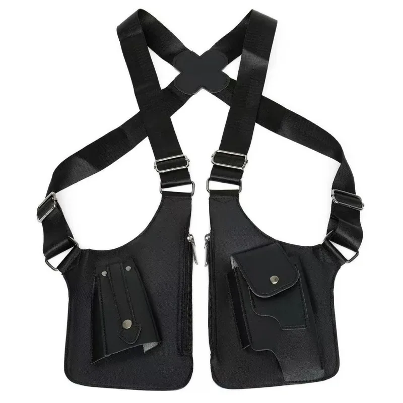 

Многоцелевые мужские сумки через плечо из искусственной кожи с двойным плечевым ремнем, многокарманная уличная противоугонная тактическая сумка для рыбалки, водонепроницаемая