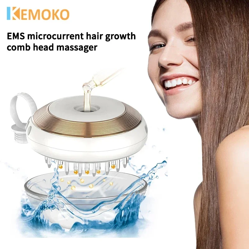 EMS Red Light Therapy Head Massage Comb Vibration Massage Hairs Regrowth Comb With Liquid Guide Promote growth Anti-Hair Loss