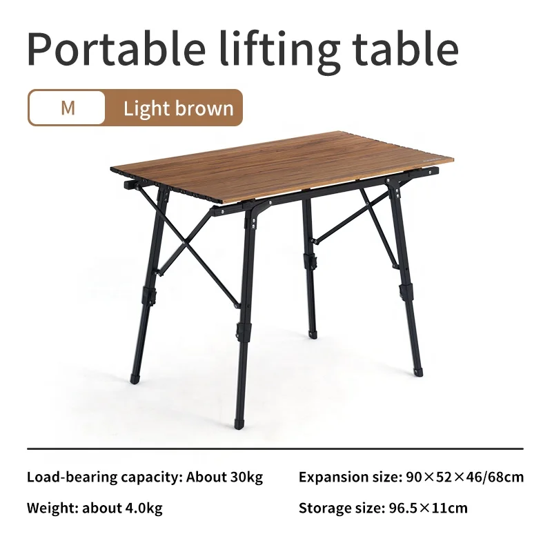 Naturehike outdoor picnic camping MW02 & MW03 portable foldable wood grain camping table with chairs