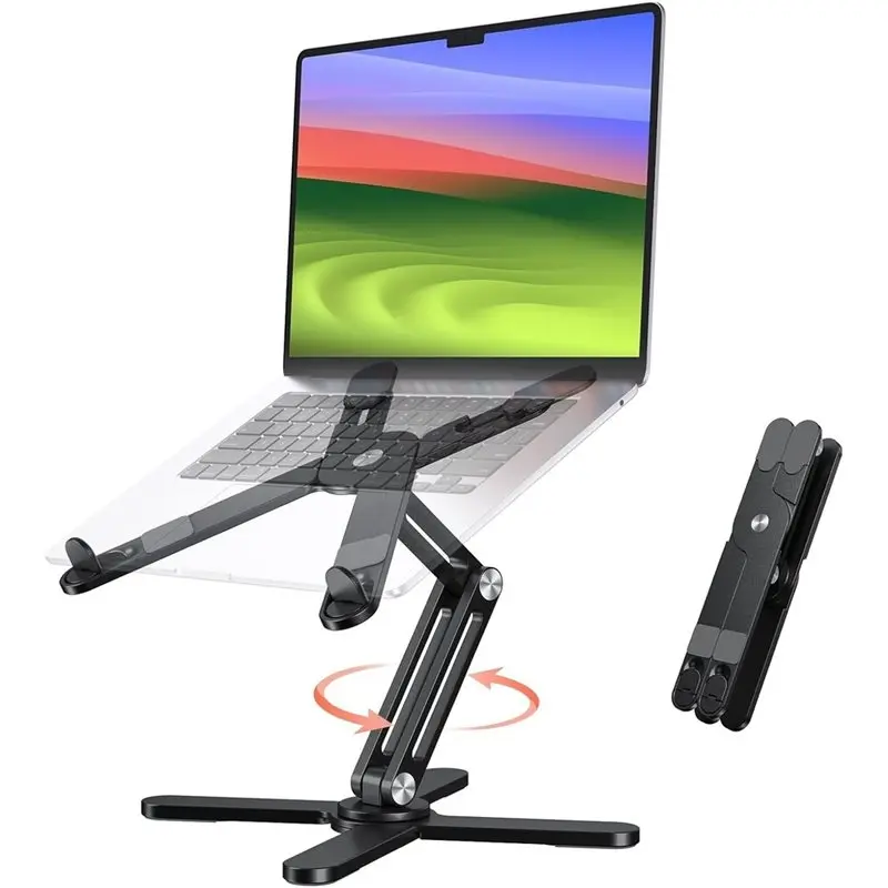 New!!360° Rotating Adjustable Height Folding X-Style Laptop Stand