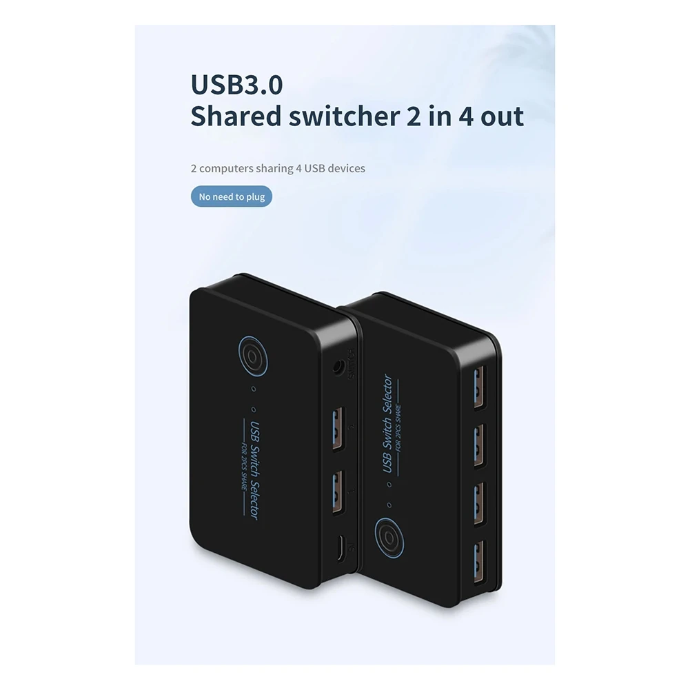 USB 3.0 KVM التبديل USB المشتركة الجلاد 2 المدخلات 4 مخرجات لأجهزة الكمبيوتر المحمول لوحة المفاتيح الماوس طابعة USB التبديل