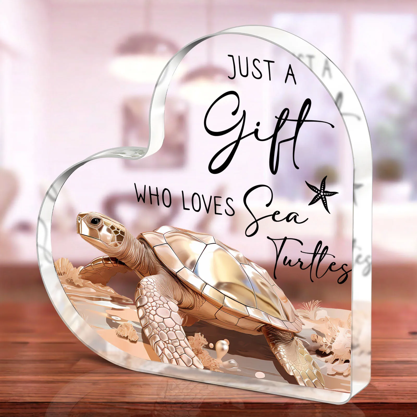 2D Acrylic Sea Turtle Plaque, Religious Faith Gift for Friend, Bible Verse Ocean Desk Ornament for Christmas Thanksgiving