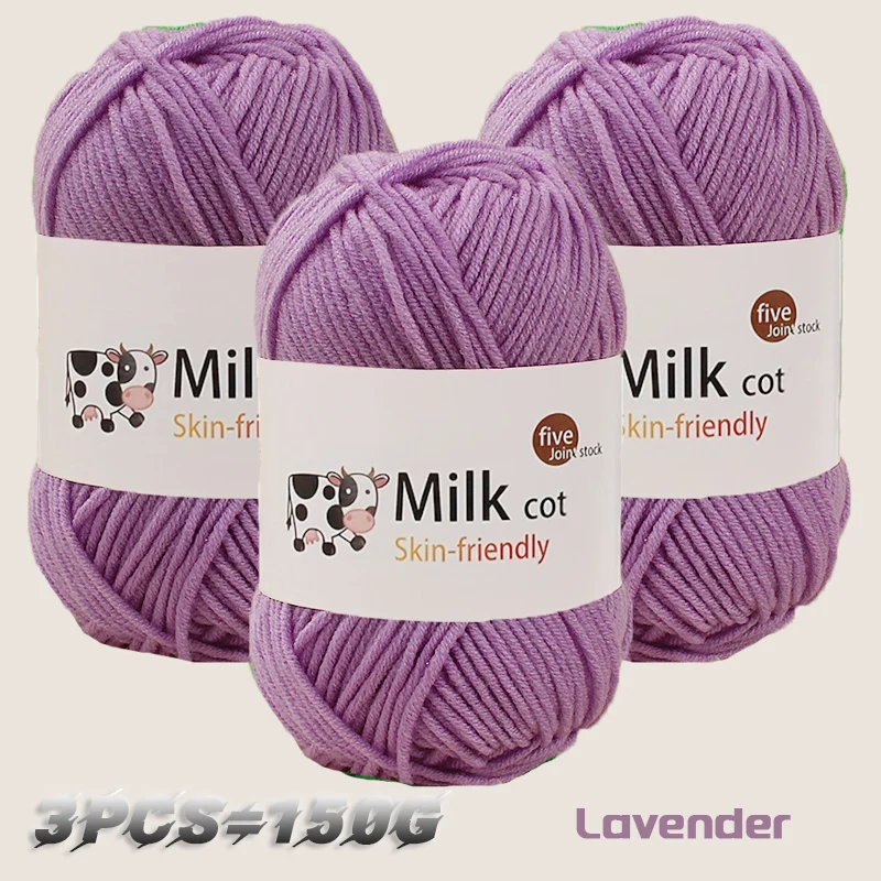 150 g 5-strängiges Milchgarn, handgefertigt, mitteldick, zum Selbermachen, gewebt, für Puppen, Pullover, Blumenmütze, Schal, Garnball
