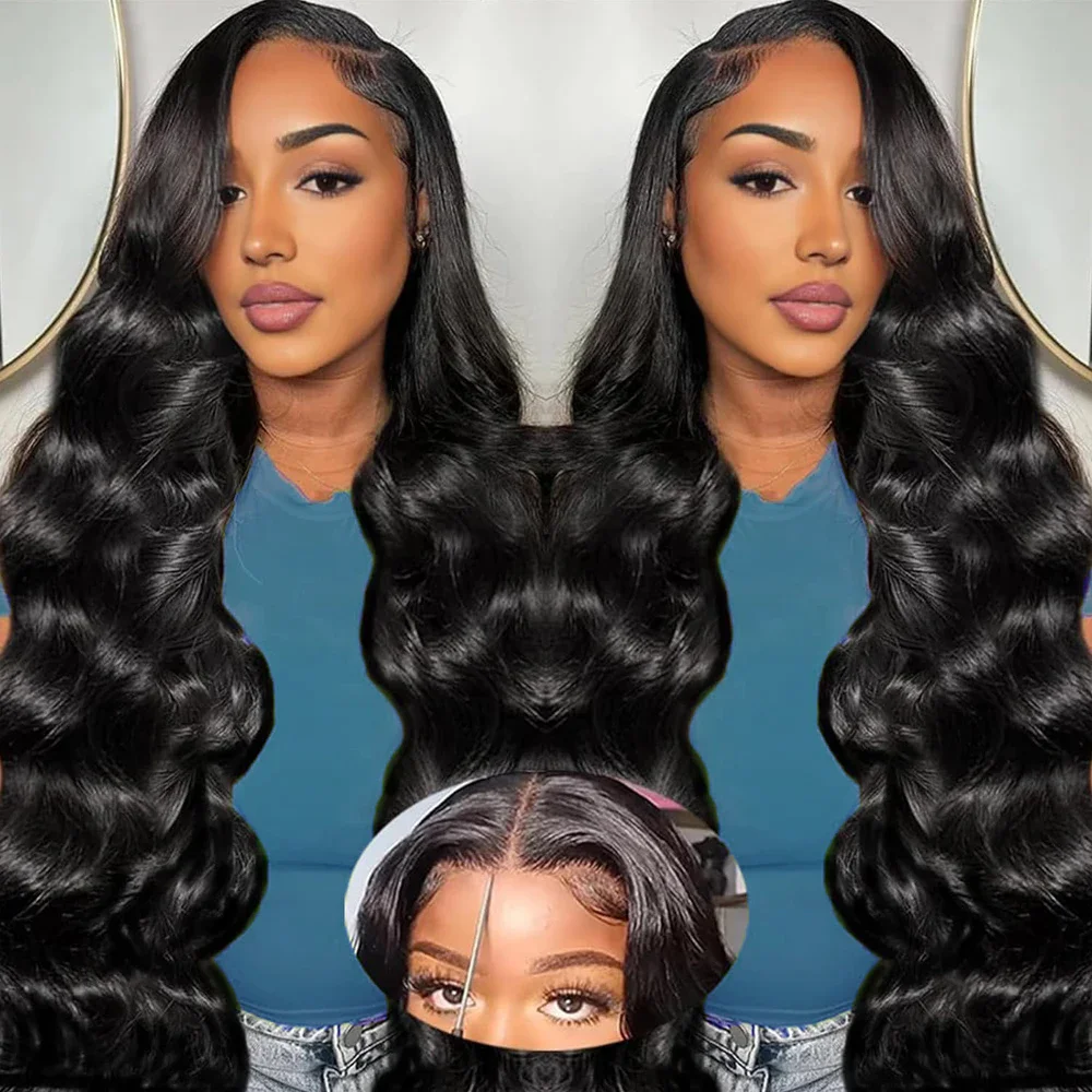 100% Human Hair Wigs Glueless Pre-Cut Ready Wear and Go 13x4 13x6 Hd Lace Frontal Body Wave Wig Transparent Hair For Women