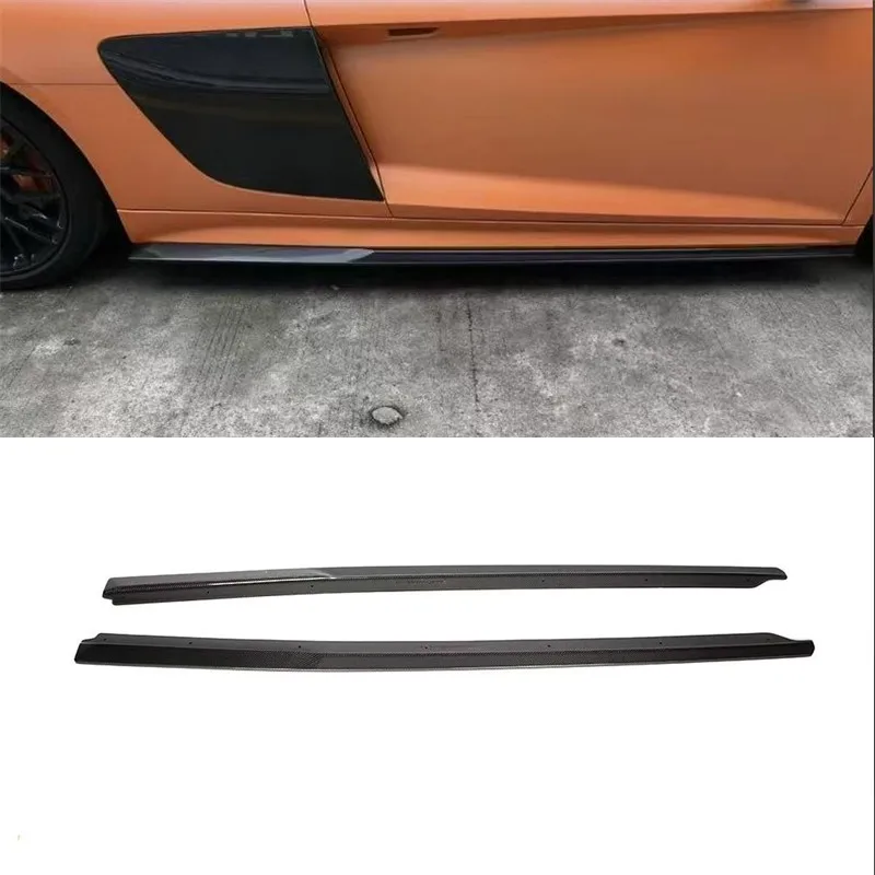 

For Audi R8 V10 2016 2017 2018 ReaI Carbon Fiber Side Skirts Spoiler Kit