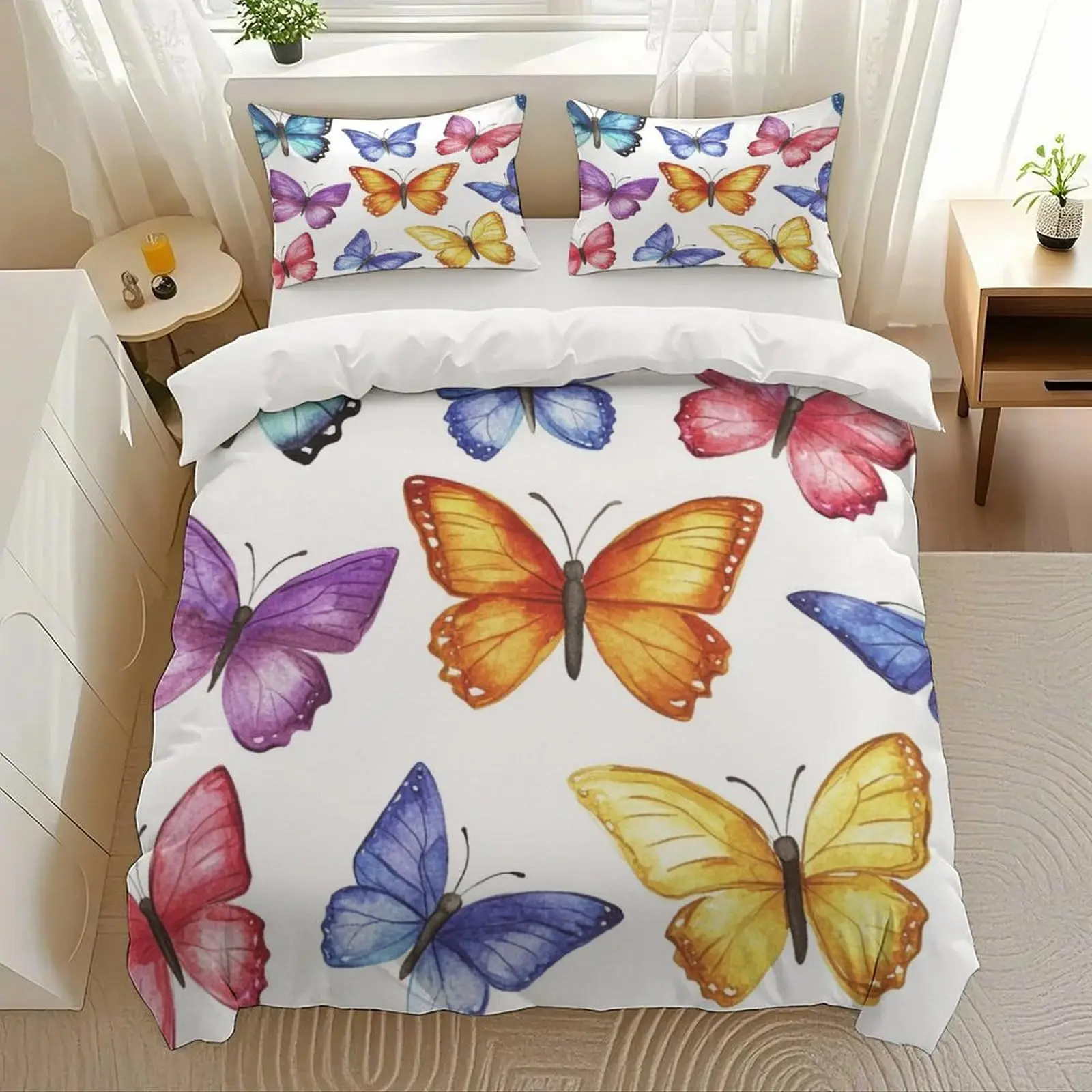 2/3pcs bedding set Digital Print Comfortable Duvet Cover for Home Bedroom Decoration, 1 Duvet Cover and 2pillowcase with Zippers