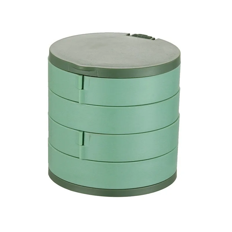 Rotating jewelry storage box, household with mirror dust-proof, necklace, earrings, rings, multi-functional jewelry box.