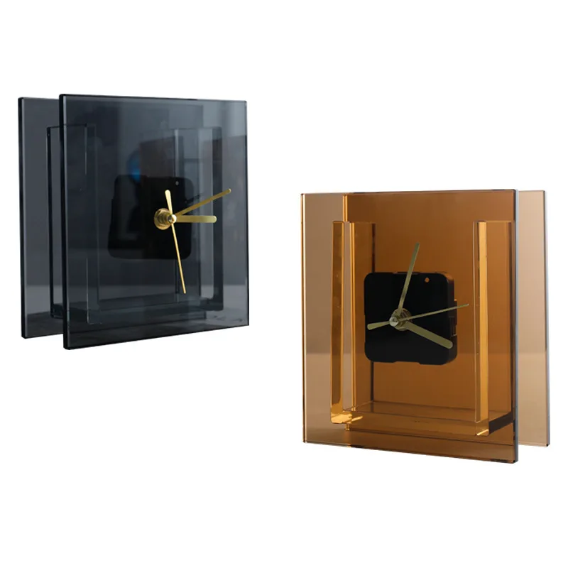 

Modern light luxury high-end crystal clock ornament creative home hotel living room model room soft decoration