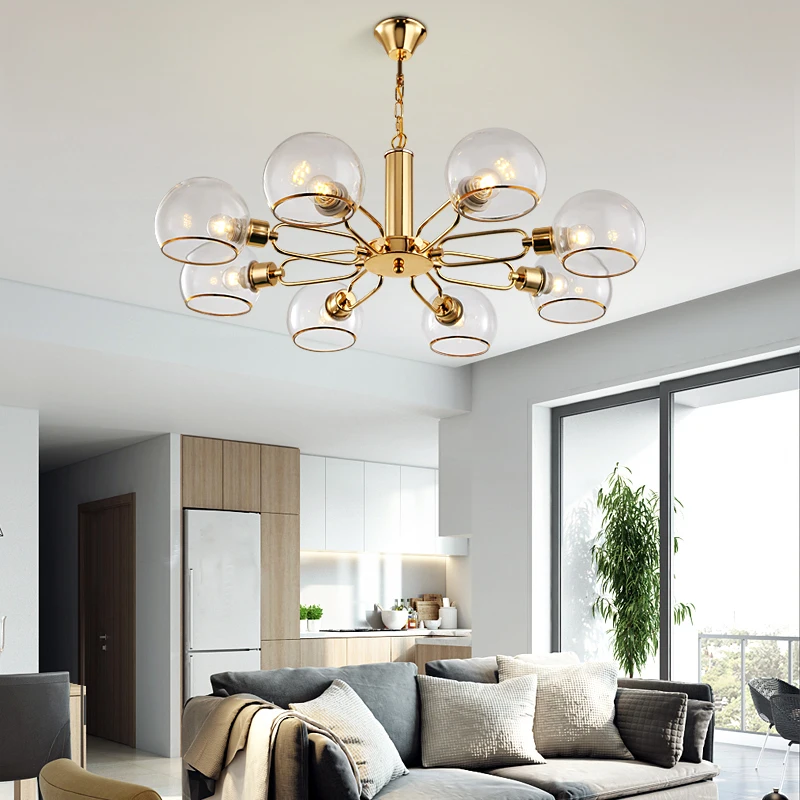 

MZISOSOD for Modern Scandinavian chandelier for Kitchen Glass Ball Pendant Light Minimalist Creative Gold Ceiling Lamp Dining