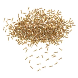 About 380Pcs 2*6mm Flat Self-tapping Screws Brass Material Golden Screws DIY Model Making Tools Self-tapping Screws