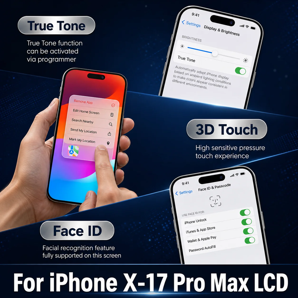 Incell For iPhone X XR XS XS MAX LCD 11 12 13 Mini Screen For iPhone 14 15 Pro 16 Plus 17 Pro Max Digitizer Assembly Replacement image 2