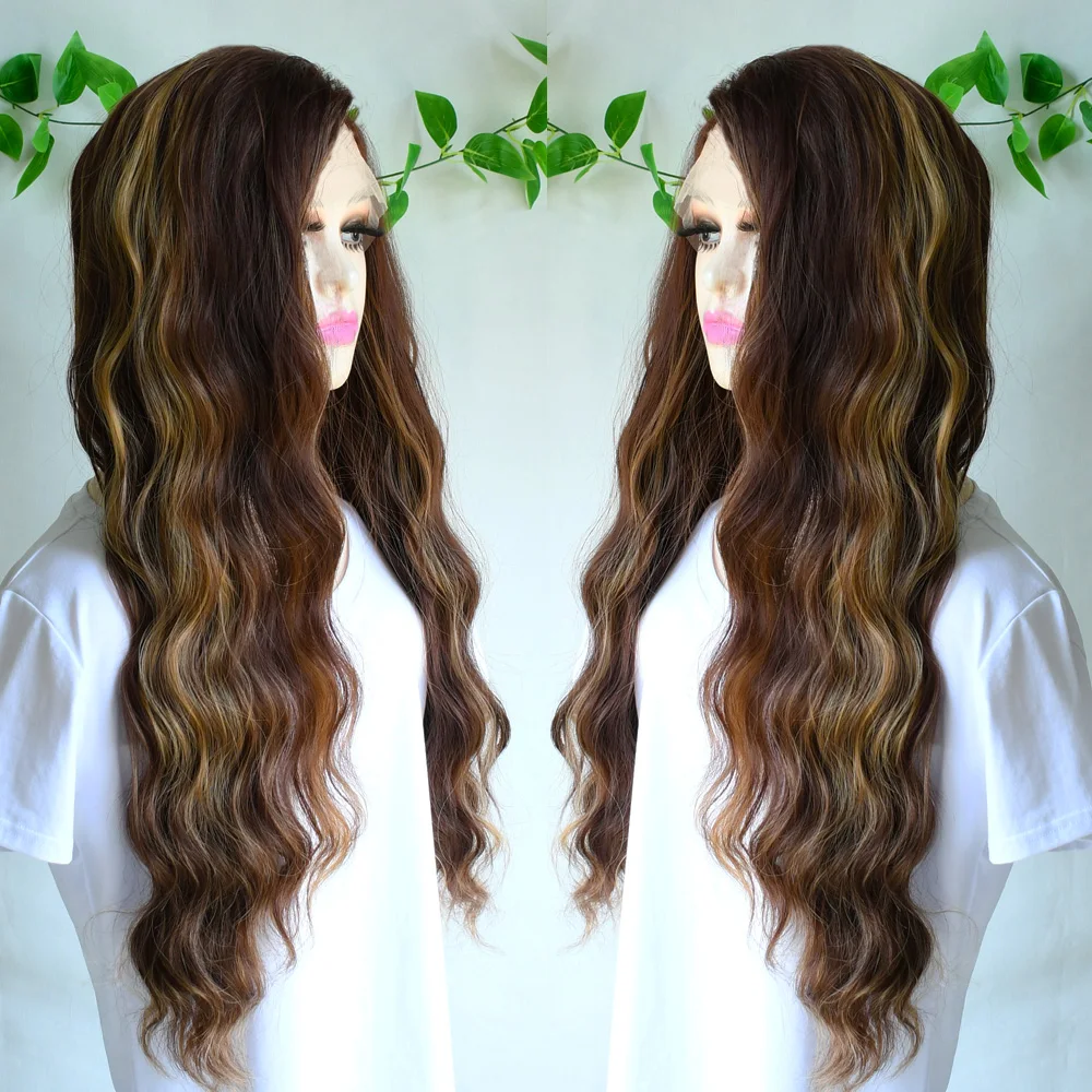 32 بوصة العسل شقراء أومبير الدانتيل شعر مستعار أمامي الاصطناعية تسليط الضوء على الجسم موجة 13x4 HD الدانتيل الباروكة الأمامية قبل قطعها جاهزة لارتداء